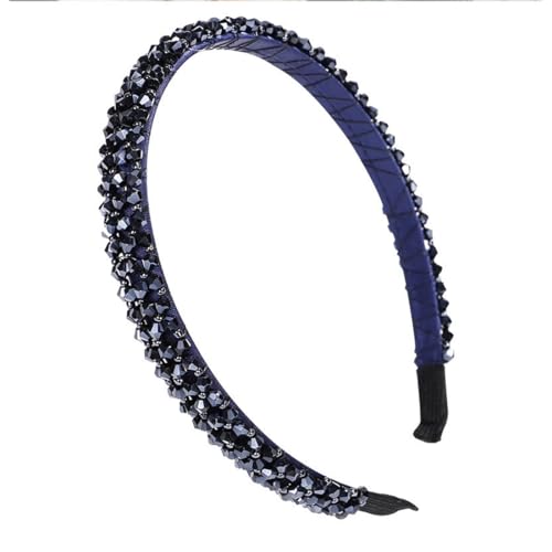 BIRLOZA Haarreif für Damen mit Kristallperlen Stirnband Haarschmuck Haarreifen Dunkelblau von BIRLOZA
