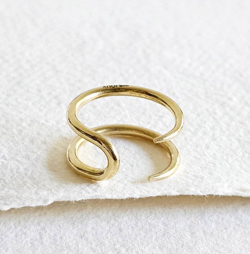 Messing Manschette Armreif Armband Oder Ring Doppel Spike Wickeln Verstellbar Talan Collection Exklusive Bisjoux Design von BISJOUX