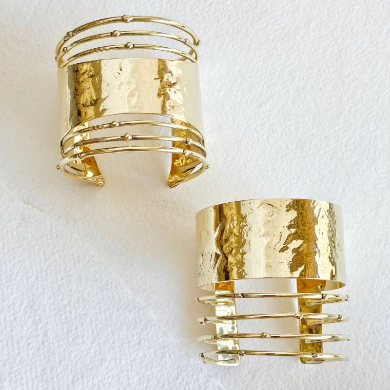 Messing Tropfen Manschette Armband 2 Arten Handgefertigte Minimale Kurve Bisjoux Design von BISJOUX