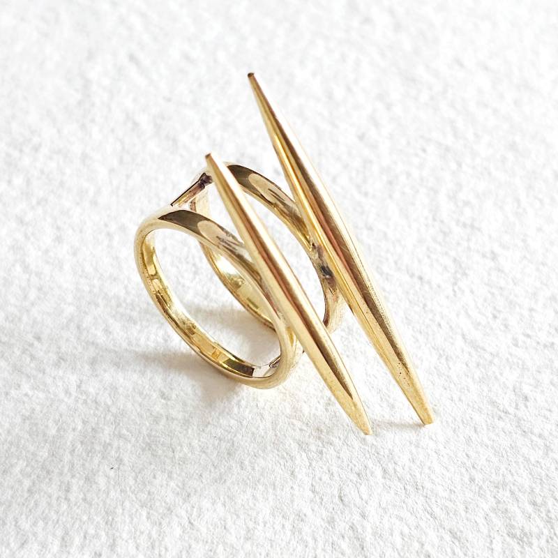 Stacheldraht Spike Minimal Punk Ring Aus Messing Oder Sterling Silber von BISJOUX