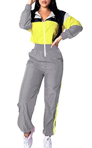 BISKAMY Jumpsuit Damen Sommer Trainingsanzug Jogginganzug Damen Overall Sportanzug Sportbekleidung Freizeitanzug von BISKAMY