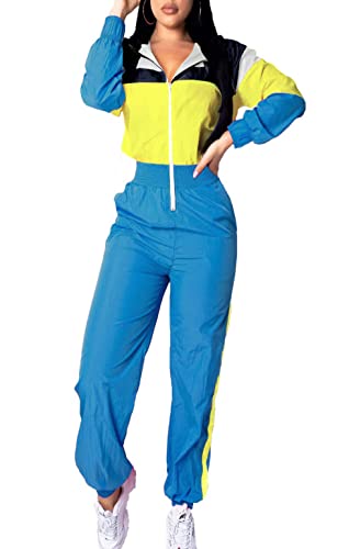 BISKAMY Jumpsuit Damen Sommer Trainingsanzug Jogginganzug Damen Overall Sportanzug Sportbekleidung Freizeitanzug von BISKAMY