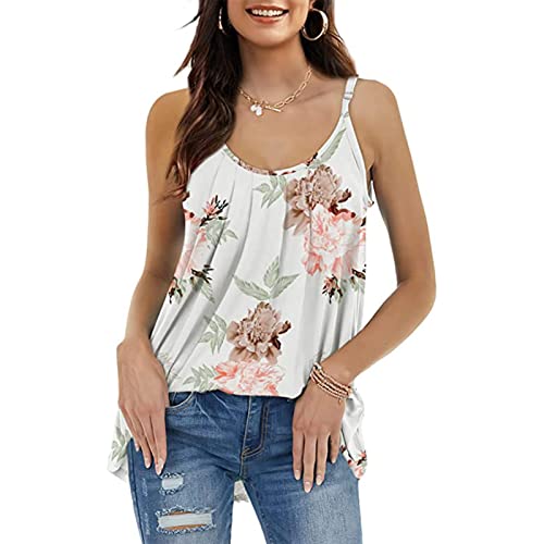 BISKAMY Damen Tank Top Sommer Blusentop Ärmellose Weste Top Basic Bluse Damen Elegant T-Shirt von BISKAMY