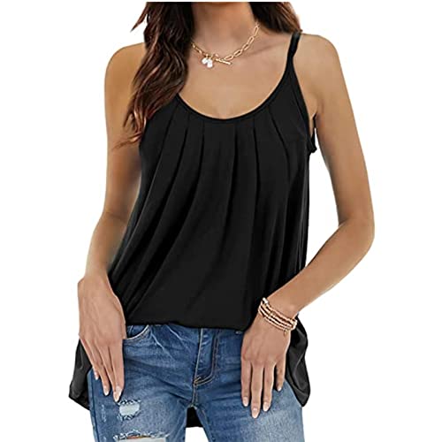 BISKAMY Damen Tank Top Sommer Blusentop Ärmellose Weste Top Basic Bluse Damen Elegant T-Shirt von BISKAMY