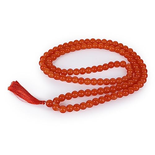 BISMAADH Mala-Perlen-Halskette, Edelsteine, 8 mm, Perlen, Gebetskette, Quaste, handgefertigt, Japa-Mala, 108 Stück, Einheitsgröße, Kristall, Kristall BISMAADH Mala-Perlen-Halskette, Edelsteine, 8 mm, Perlen, Gebetskette, Quaste, handgefertigt, Japa-Mala, 108 Stück, Einheitsgröße, Kristall, Kristall von BISMAADH
