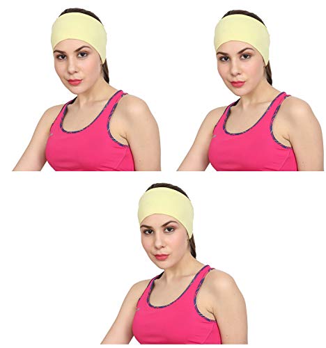 BISMAADH Stirnbänder für Damen und Herren, Yoga, elastisches Kopfwickel, Haarband (3 Stück) von BISMAADH