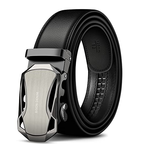 BISON DENIM Herren Gürtel Automatik Schnalle 35mm Breite Business Elegant Leder Gürtel mit Automatischer Schnalle für Männer Premium Qualität von BISON DENIM