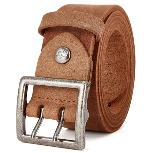 BISON DENIM Gürtel Herren,Ledergürtel Jeansgürtel Metall Retro Gürtel für Herren Kleidung 38mm Breit mit Geschenkbox von BISON DENIM