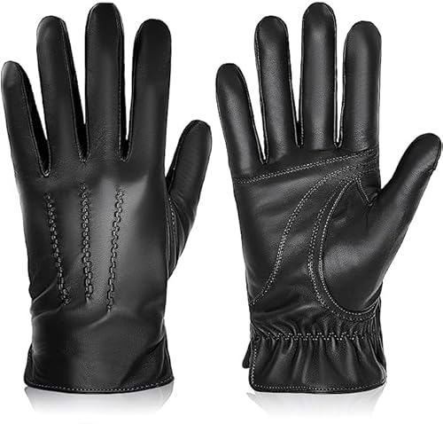 BISON DENIM Herren Thermo Winterhandschuhe Echtleder Handschuhe Touchscreen Lederhandschuhe Warme mit Fleece gefütterte Handschuhe Winddicht Wasserdicht BISON DENIM Herren Thermo Winterhandschuhe Echtleder Handschuhe Touchscreen Lederhandschuhe Warme mit Fleece gefütterte Handschuhe Winddicht Wasserdicht von BISON DENIM