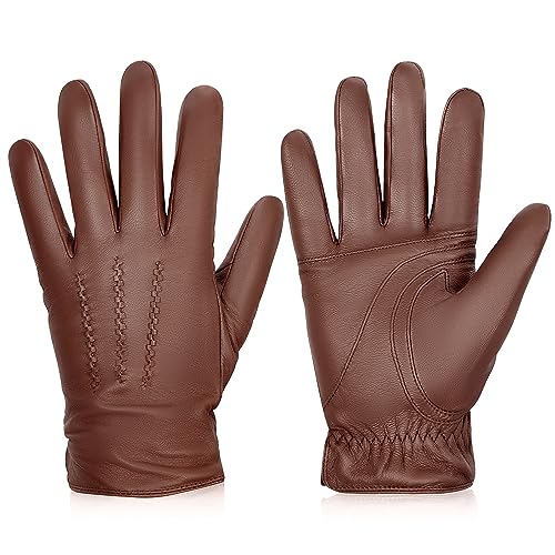 BISON DENIM Herren Thermo Winterhandschuhe Echtleder Handschuhe Touchscreen Lederhandschuhe Warme mit Fleece gefütterte Handschuhe Winddicht Wasserdicht BISON DENIM Herren Thermo Winterhandschuhe Echtleder Handschuhe Touchscreen Lederhandschuhe Warme mit Fleece gefütterte Handschuhe Winddicht Wasserdicht von BISON DENIM
