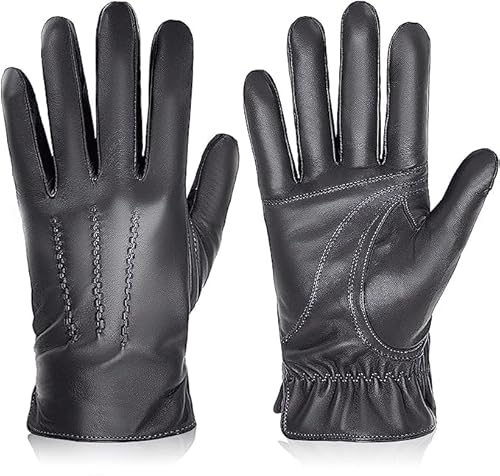 BISON DENIM Herren Thermo Winterhandschuhe Echtleder Handschuhe Touchscreen Lederhandschuhe Warme mit Fleece gefütterte Handschuhe Winddicht Wasserdicht BISON DENIM Herren Thermo Winterhandschuhe Echtleder Handschuhe Touchscreen Lederhandschuhe Warme mit Fleece gefütterte Handschuhe Winddicht Wasserdicht von BISON DENIM