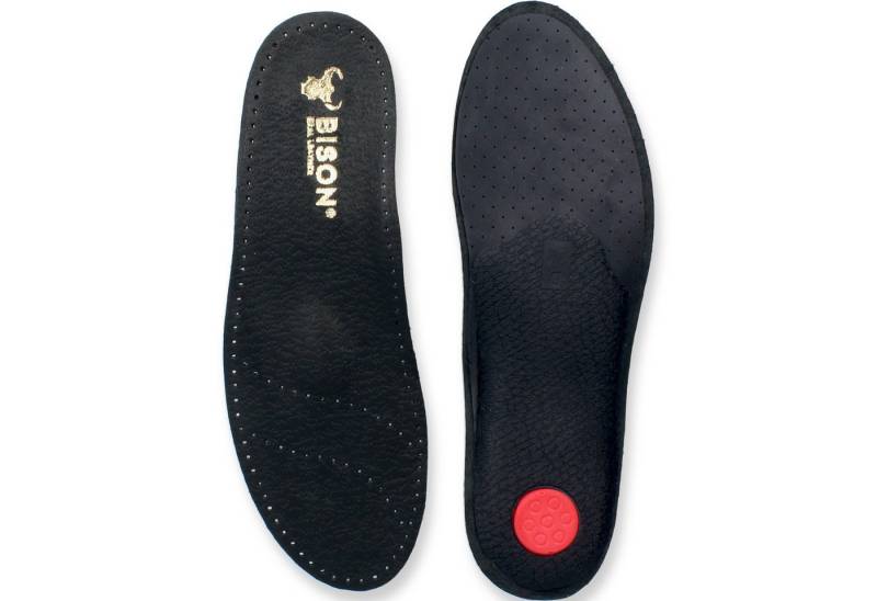 BISON Real Leather Einlegesohlen BISON Einlegesohlen aus Leder in Schwarz (Set, 6-tlg., 1 Paar, 3 Paar, 6 Paar), mit entlastendem Mittelfuß-Stützelement von BISON Real Leather