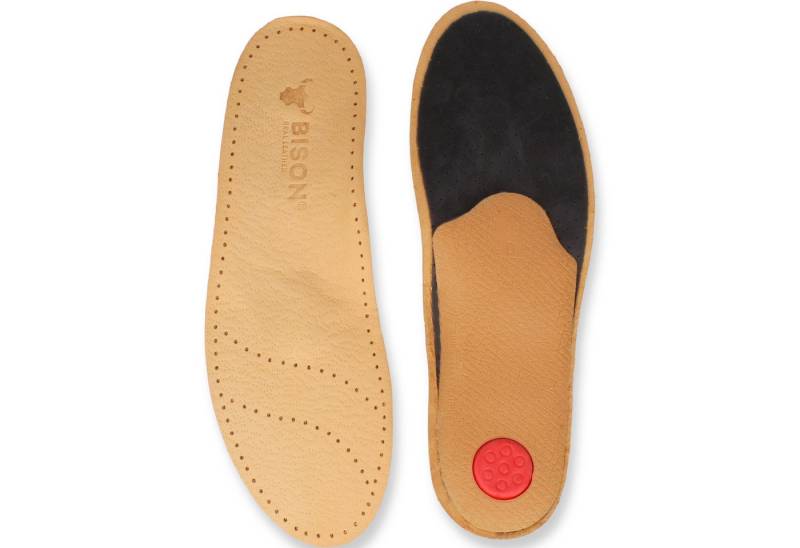 BISON Real Leather Einlegesohlen BISON Einlegesohlen aus Leder mit Aktivkohle (Set, 1-tlg., 1 Paar, 3 Paar, 6 Paar), mit entlastendem Mittelfuß-Stützelement von BISON Real Leather