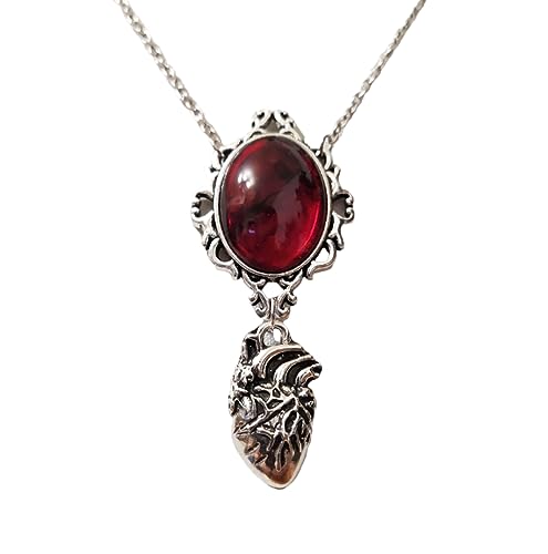 BISONBLUE Halskette Herren Anhänger Chain Ketten Dame Geschenk Gothic Vampire Blood Mysteriöse Accessoires Geschenk Goth Vintage Herz Rot Anhänger Farbe1 BISONBLUE Halskette Herren Anhänger Chain Ketten Dame Geschenk Gothic Vampire Blood Mysteriöse Accessoires Geschenk Goth Vintage Herz Rot Anhänger Farbe1 von BISONBLUE