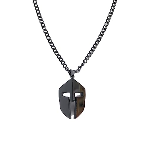 BISONBLUE Halskette Herren Anhänger Chain Ketten Dame Geschenk Helm Anhänger Spartan Halskette Hip Hop Männer Frauen Paar Halskette Anhänger Für Liebhaber Rapper S2 von BISONBLUE