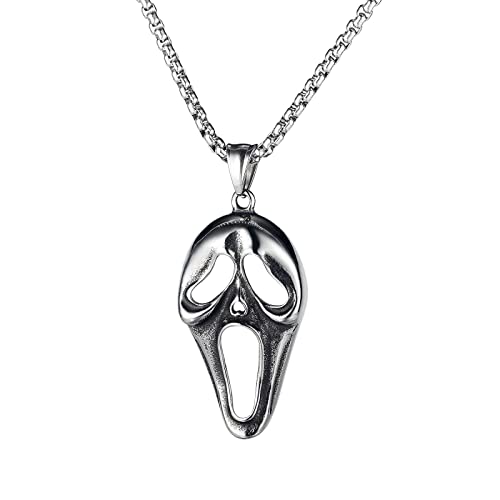BISONBLUE Halskette Herren Anhänger Chain Ketten Dame Geschenk Street Personality Scream Fashion Skull Hip Hop Punk 1 BISONBLUE Halskette Herren Anhänger Chain Ketten Dame Geschenk Street Personality Scream Fashion Skull Hip Hop Punk 1 von BISONBLUE