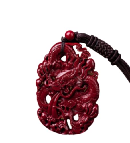 BISONBLUE Halskette für Damen Anhänger Frauen Herren Kette Pulloverkette Mode Jade Doppelseitige Schnitzerei Drachen Anhänger Halskette Chinesische Frauen Mann Glück Geschenk Pullover Kette von BISONBLUE