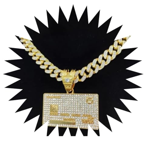 BISONBLUE Halsketten Ketten Herren Anhänger Damen Punk Halskette Männer Männer Hip Hop BankCard Form Anhänger Halskette Iced Out Bling Halsketten Mode Goldfarbe BISONBLUE Halsketten Ketten Herren Anhänger Damen Punk Halskette Männer Männer Hip Hop BankCard Form Anhänger Halskette Iced Out Bling Halsketten Mode Goldfarbe von BISONBLUE