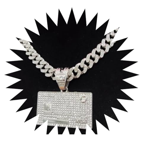 BISONBLUE Halsketten Ketten Herren Anhänger Damen Punk Halskette Männer Männer Hip Hop BankCard Form Anhänger Halskette Iced Out Bling Halsketten Mode Silberfarbe BISONBLUE Halsketten Ketten Herren Anhänger Damen Punk Halskette Männer Männer Hip Hop BankCard Form Anhänger Halskette Iced Out Bling Halsketten Mode Silberfarbe von BISONBLUE