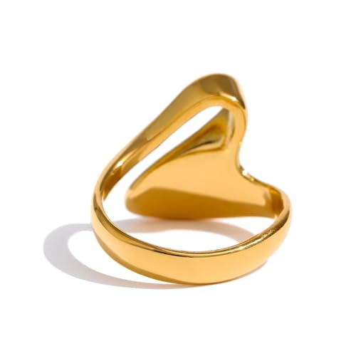 BISONBLUE Ringe Damen Damenschmuckring Rings Herren Geschenk Unregelmäßiger Ring Statement Finger Geometrischer Ring Minimalistisch 8 von BISONBLUE