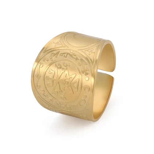 BISONBLUE Ringe Damen Rings Frauen Geschenk Modeaccessoires Erzengel Ring Punk Ringe für Männer Würfel Symbol Amulett 9 von BISONBLUE