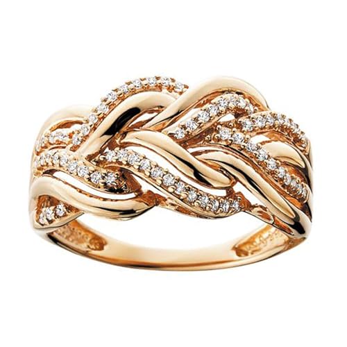 BISONBLUE Ringe Damen Rings Frauen Geschenk Modeaccessoires Frauenring Twist Unendliche Form Kristall Zirkonia Ringe Exquisite Weibliche Mode 10 Weiß von BISONBLUE