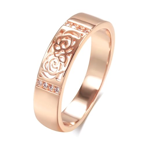 BISONBLUE Ringe Damen Rings Frauen Geschenk Modeaccessoires Glänzende Ringe für Frauen, glänzender natürlicher Zirkon, Vintage-Ehering-Zubehör von BISONBLUE