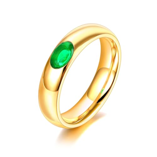BISONBLUE Ringe Damen Rings Frauen Geschenk Modeaccessoires Grün Rosa Weiße Ringe Kristall Braut Ehering Für Frauen 6 R22017G-Grün von BISONBLUE