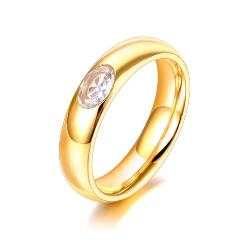 BISONBLUE Ringe Damen Rings Frauen Geschenk Modeaccessoires Grün Rosa Weiße Ringe Kristall Braut Ehering Für Frauen 6 R22017G-Weiß von BISONBLUE