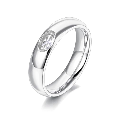BISONBLUE Ringe Damen Rings Frauen Geschenk Modeaccessoires Grün Rosa Weiße Ringe Kristall Braut Ehering Für Frauen 8 R22017P-Weiß von BISONBLUE