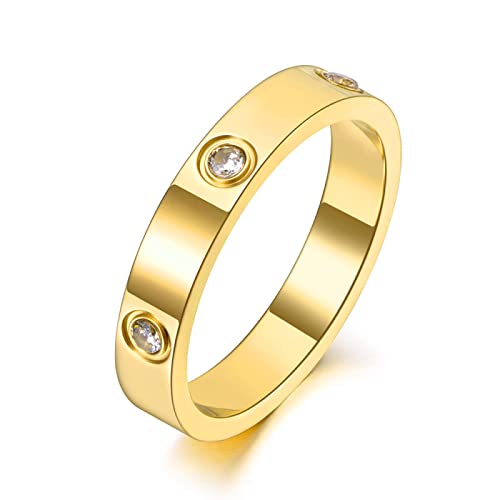 BISONBLUE Ringe Damen Rings Frauen Geschenk Modeaccessoires Jubiläumsring Trendiger CZ-Kristall-Ehering für Frauen 6 von BISONBLUE