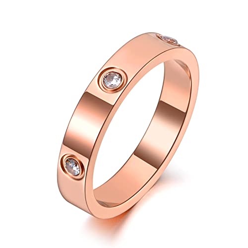 BISONBLUE Ringe Damen Rings Frauen Geschenk Modeaccessoires Jubiläumsring Trendiger CZ-Kristall-Ehering für Frauen 9 von BISONBLUE