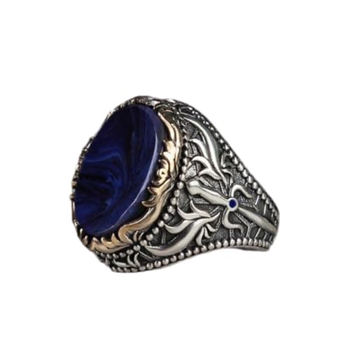 BISONBLUE Ringe Damen Rings Frauen Geschenk Modeaccessoires Retro handgemachter türkischer Ring für Männer Vintage schwarze Zirkonringe Punk Trendy 13 s1 von BISONBLUE