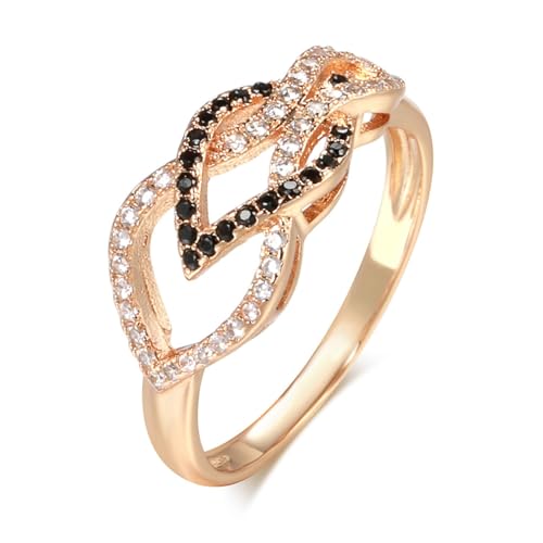 BISONBLUE Ringe Damen Rings Frauen Geschenk Modeaccessoires Ring für Damen, natürlicher schwarzer Zirkonring, Vintage 8, Weiß von BISONBLUE