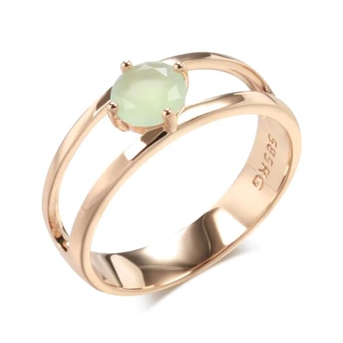 BISONBLUE Ringe Damen Rings Frauen Geschenk Modeaccessoires Smaragdgrüner natürlicher Zirkon-Ring für Frauen, schlichtes Design, einfach zu kombinieren von BISONBLUE