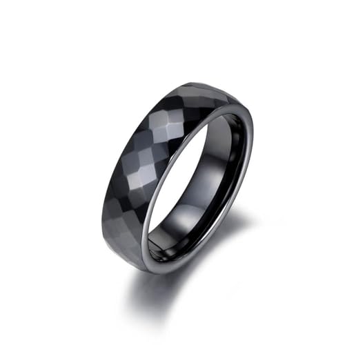 BISONBLUE Ringe Damen Rings Frauen Geschenk Modeaccessoires Trendige schwarz-weiße Keramikringe, klassische Ringe für Damen, 8 Schwarz von BISONBLUE