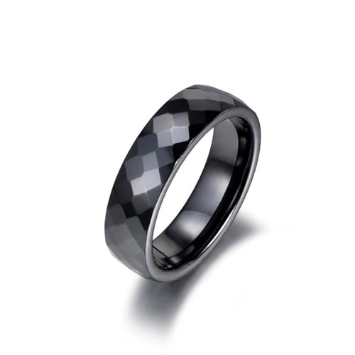 BISONBLUE Ringe Damen Rings Frauen Geschenk Modeaccessoires Trendige schwarz-weiße Keramikringe, klassische Ringe für Damen, 9 Schwarz von BISONBLUE