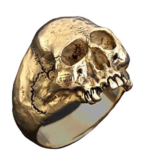 BISONBLUE Ringe Frauen Damen Ring Herren Geschenk Fashion Ringe Skull Ring Totenkopf Punk Vintage Ring Biker Gothic Accessoires 7 von BISONBLUE