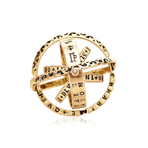 BISONBLUE Ringe Frauen Damen Ring Schmuck Herren Geschenk Astronomische Kugelring-Modelle Können Das Universum Öffnen Planetary Letter Ring Für Damen Herren Mode 10 R2 von BISONBLUE