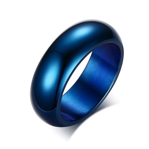 BISONBLUE Ringe Herren Ring Damen Männer Rings Geschenk Modische blaue Ringe, Verlobungsringe, Eheringe für Männer und Frauen 7 von BISONBLUE