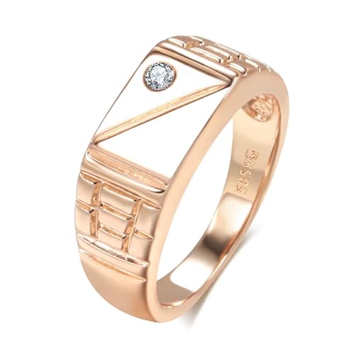 BISONBLUE Ringe Herren Ring Damen Männer Rings Geschenk Modischer, glänzender Herren-Ring, einfacher quadratischer natürlicher Zirkon-Ring für Frauen, 9 WEISS von BISONBLUE