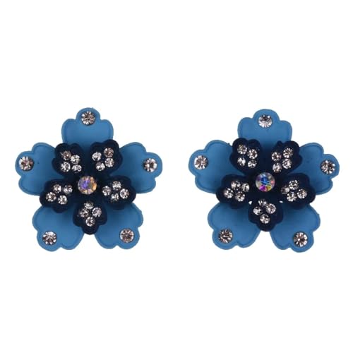 Ohrringe Damen Ohrstecker Ohrhänger Modische 925 Geschenk Für Frauen Freundin Mädchen Blumenohrringe Damen Hellblau von BISONBLUE