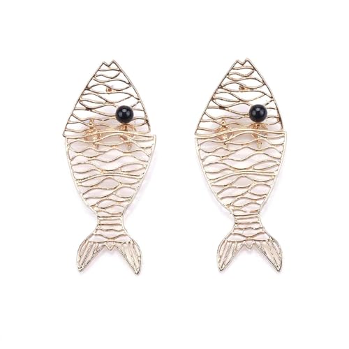 Ohrringe Damen Ohrstecker Ohrhänger Modische 925 Geschenk Für Frauen Freundin Mädchen Fischform Ohrringe Damen Trend Vintage Party Lange Ohrringe von BISONBLUE