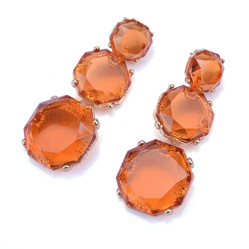 Ohrringe Damen Ohrstecker Ohrhänger Modische 925 Geschenk Für Frauen Freundin Mädchen Ohrringe Damen Lange Ohrringe Orange von BISONBLUE