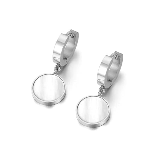 Ohrringe Damen Ohrstecker Ohrhänger Modische 925 Geschenk Für Frauen Freundin Mädchen Ohrringe Für Damen, Weiß, Schwarz, Ohrringe, Halskette, Armband, Party, E18042Pwhite von BISONBLUE