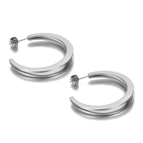 Ohrringe Damen Ohrstecker Ohrhänger Modische 925 Geschenk Für Frauen Freundin Mädchen Ohrringe Für Frauen, Bohemia Geometry Circle Hiphop Rock Ohrringe von BISONBLUE