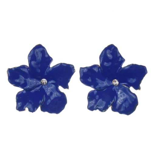 Ohrringe Damen Ohrstecker Ohrhänger Modische 925 Geschenk Für Frauen Freundin Mädchen Weiße Blumenhalskette, Große Ohrringe Für Frauen, Tropfenblau von BISONBLUE