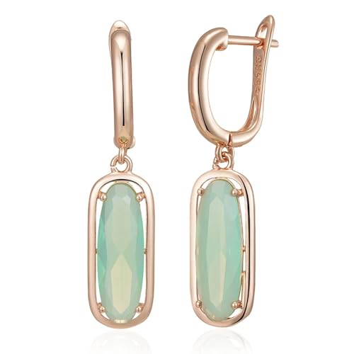 Ohrringe für Damen Damenohrringe Damen-Ohrstecker Frauen S925 Modeaccessoires Elegante Seegrüne Lange Natürliche Zirkon-Ohrringe Für Frauen Grün von BISONBLUE