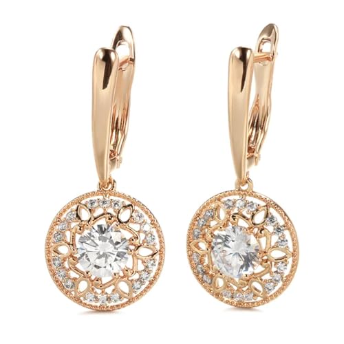 Ohrringe für Damen Damenohrringe Damen-Ohrstecker Frauen S925 Modeaccessoires Klassische Blumenstruktur Zirkon Damenohrringe Elegante Ohrringe Whitezircon von BISONBLUE