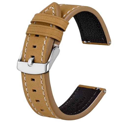 BISONSTRAP Leder Uhrenarmband, Schnellwechsel Armband für Herren und Frauen - 19mm, Bräunen von BISONSTRAP